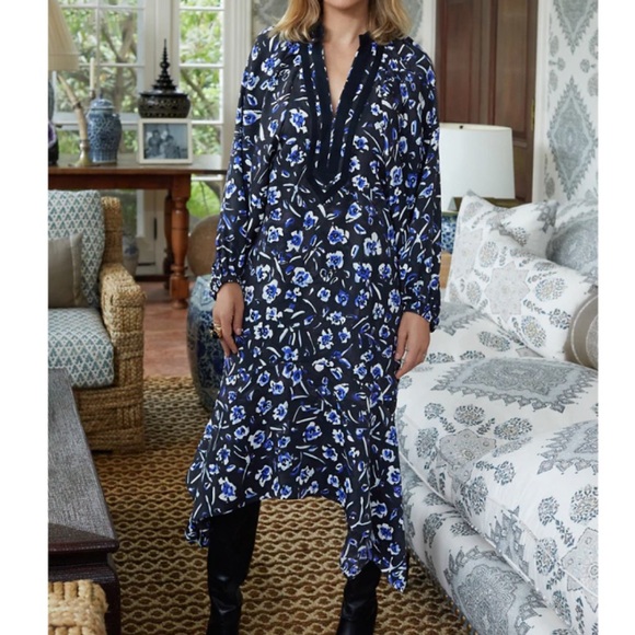 NWT TORY BURCH Handkerchief-hem Floral Dress - Picture 6 of 6